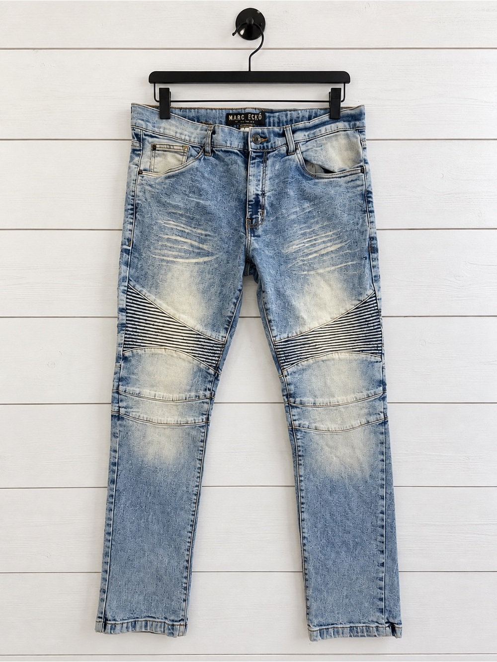 Marc Ecko Light Blue Ribbed Knee Skinny Jeans